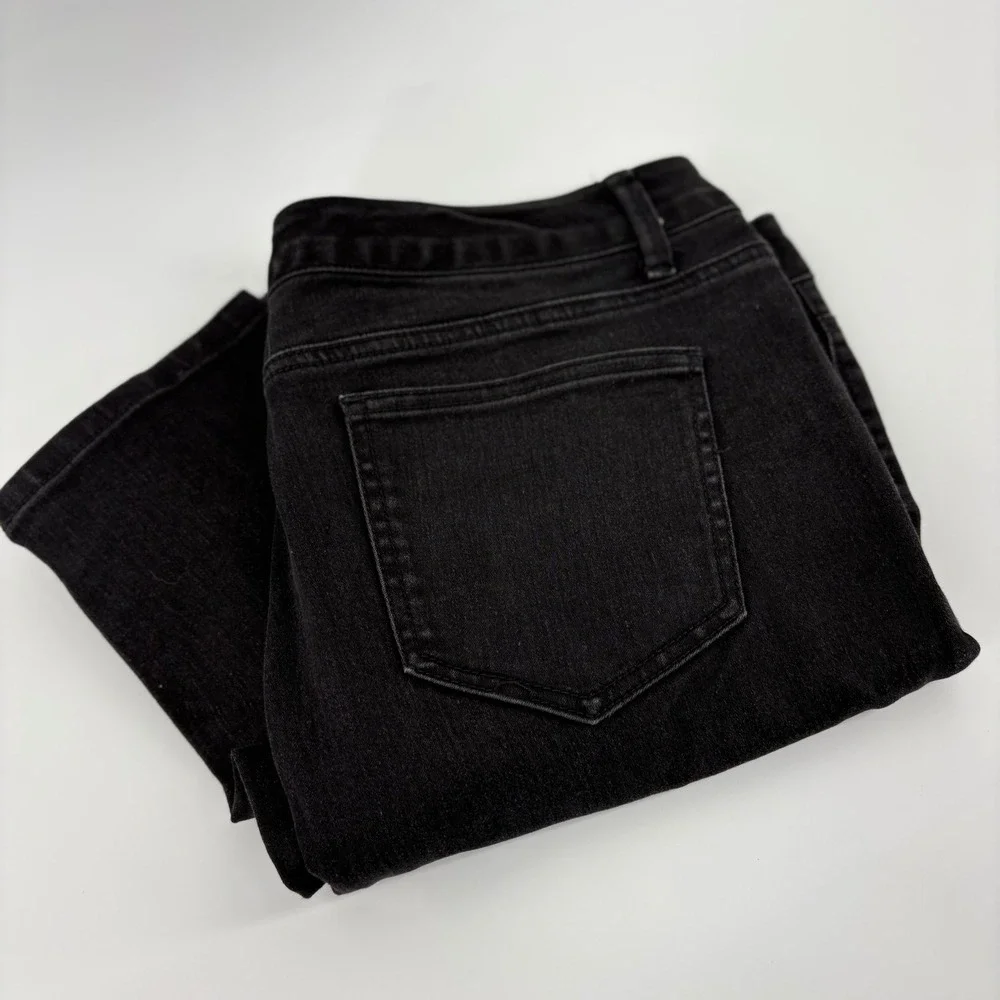 Nine West Cigarette Fit Skinny Leg Jeans Size 16/33 Black Denim